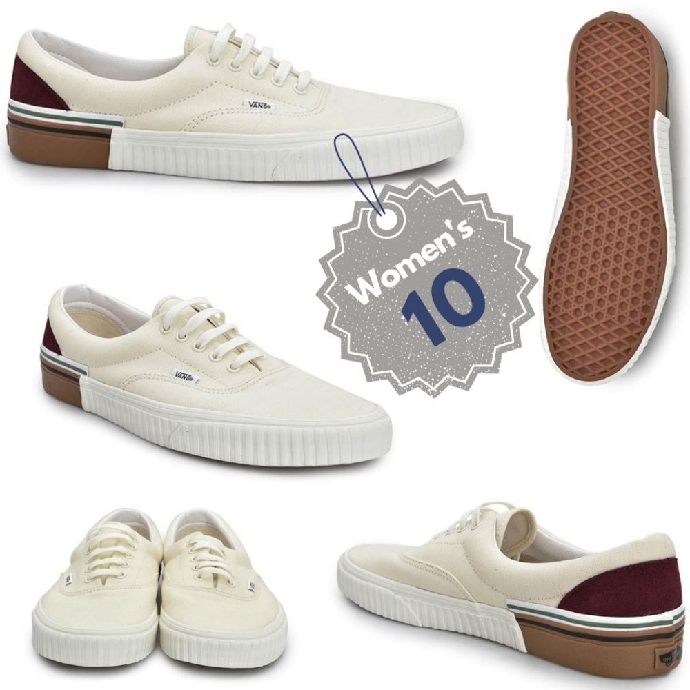 Vans Era Gum Block Emboss White Asparagus Women's Size 10